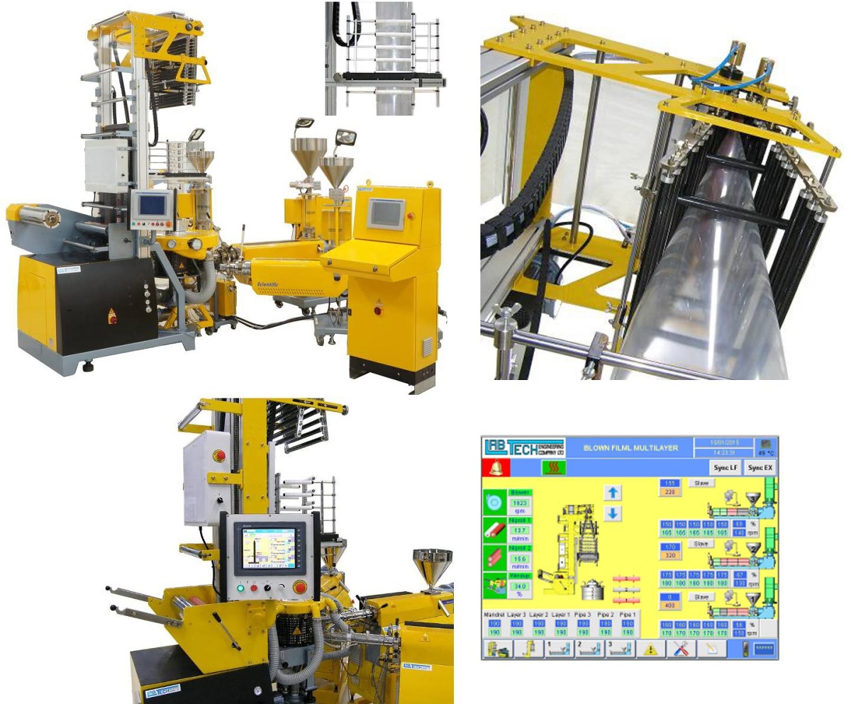 3-layers Co-Ex Blowing line with three 25 mm extruders