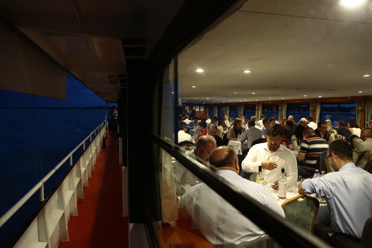 Sociable atmosphere during the evening cruise on Lake Balaton